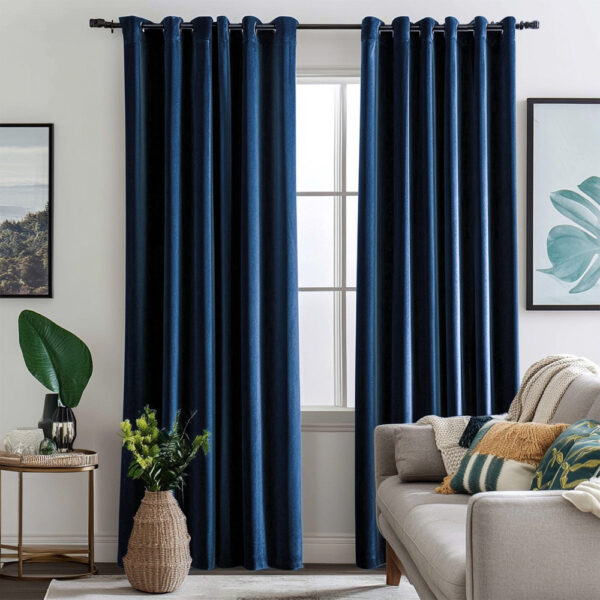Draperie de Catifea Premium Blackout 100% Albastru