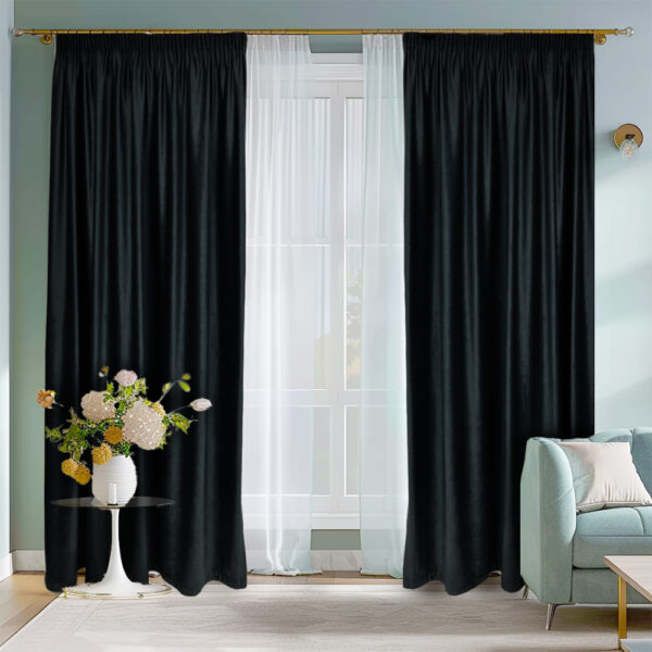 Draperie de Catifea Blackout 90% Negru