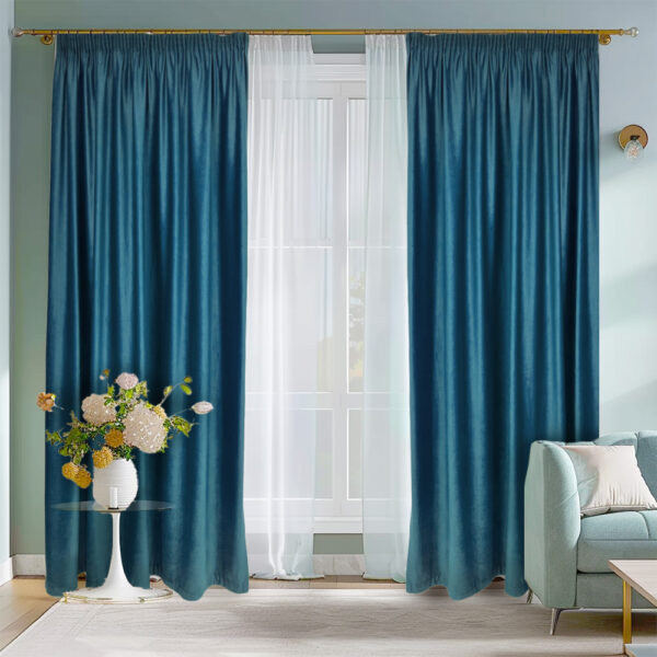Draperie de Catifea Semi-Opaca 70% Albastru