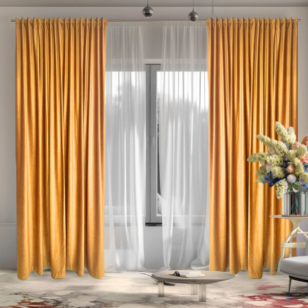 Draperie de Catifea Blackout 90% Muştar