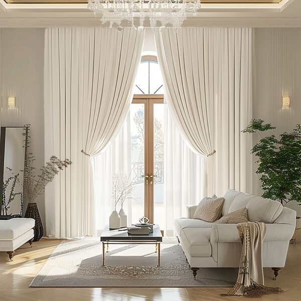 Draperie de Catifea Semi-Opaca 70% Alb