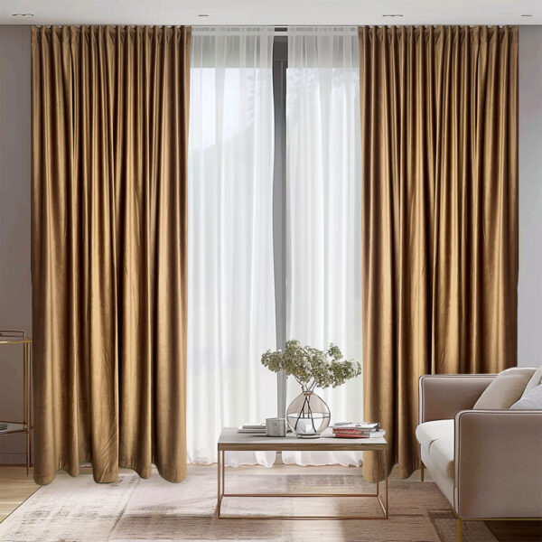 Draperie de Catifea Semi-Opaca 70% Auriu