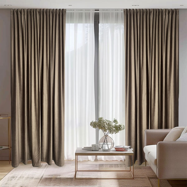 Draperie de Catifea Semi-Opaca 70% Bej