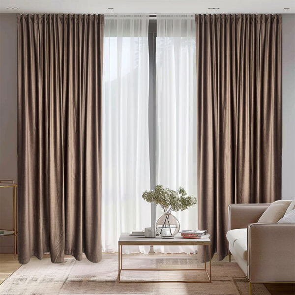 Draperie de Catifea Semi-Opaca 70% Bej