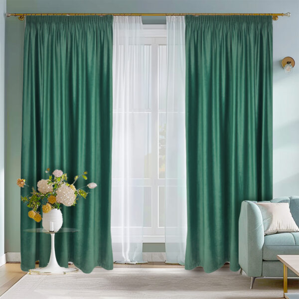 Draperie de Catifea Semi-opaca 70% Verde Menta