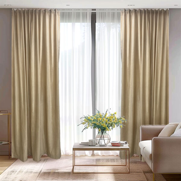 Draperie de Catifea Blackout 90% Bej