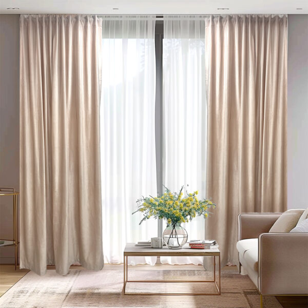 Draperie de Catifea Blackout 90% Crem