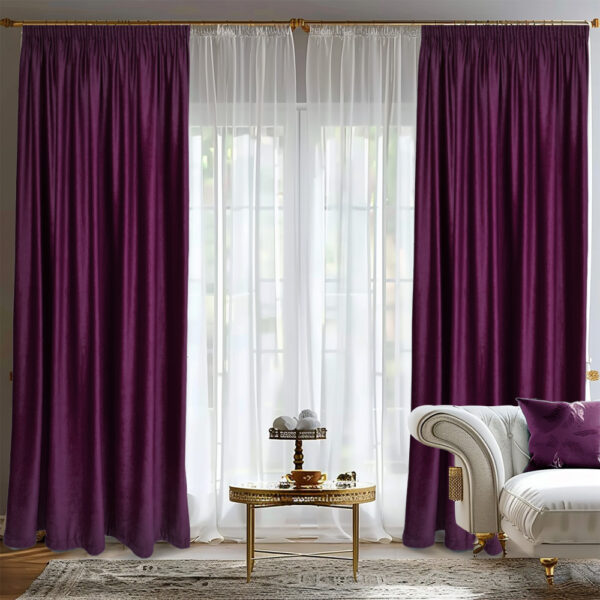 Draperie de Catifea Semi-Opaca 70% Visiniu