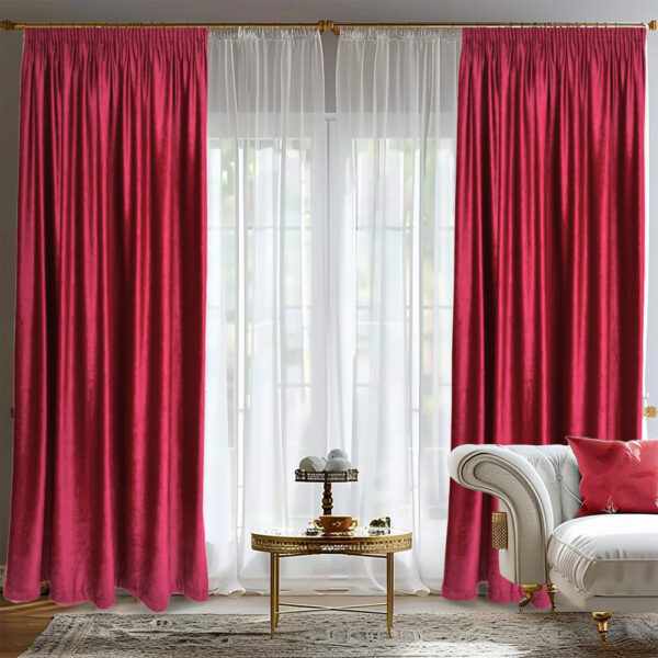 Draperie de Catifea Semi-Opaca 70% Rosu