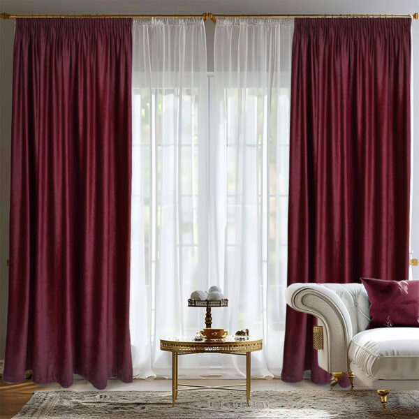 Draperie de Catifea Semi-Opaca 70% Grena