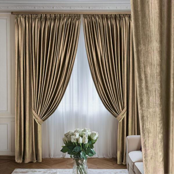 Draperie de Catifea Texturata Lux Blackout 80% Bej
