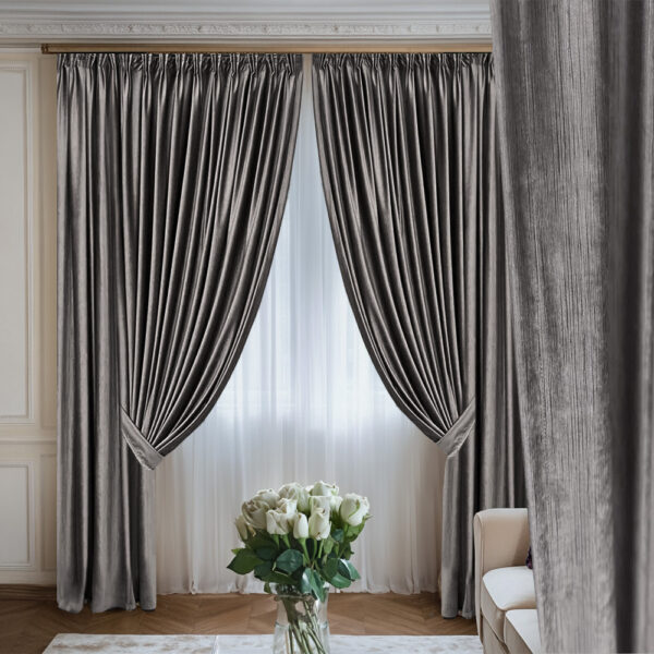Draperie de Catifea Texturata Lux Blackout 80% Lila Inchis