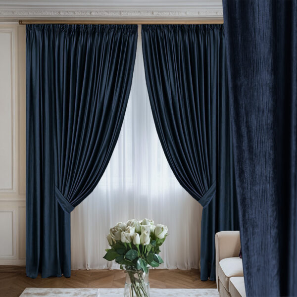 Draperie de Catifea Texturata Lux Blackout 80% Indigo