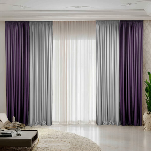 Draperie de Catifea Duo / Lila-Gri