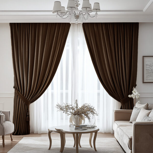 Draperie de Catifea Premium Blackout 100% Maro
